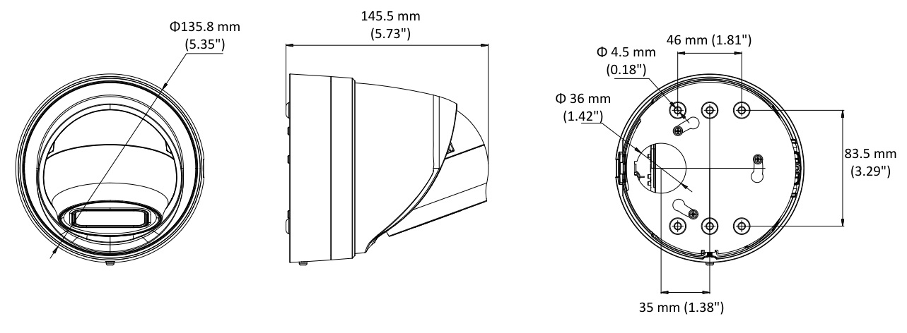 Hikvision DS-2CD2H35FWD-IZ dimensions