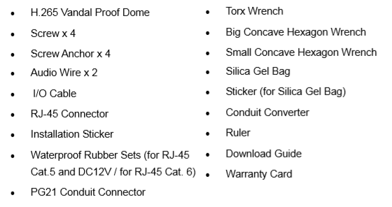 GV-VD8700 Packing List