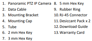 GV-PPTZ3700 packing list