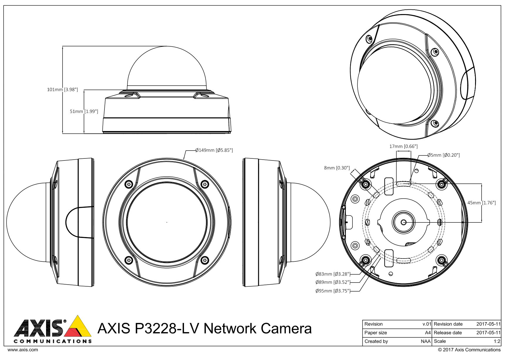 P3228-LV Dimensions