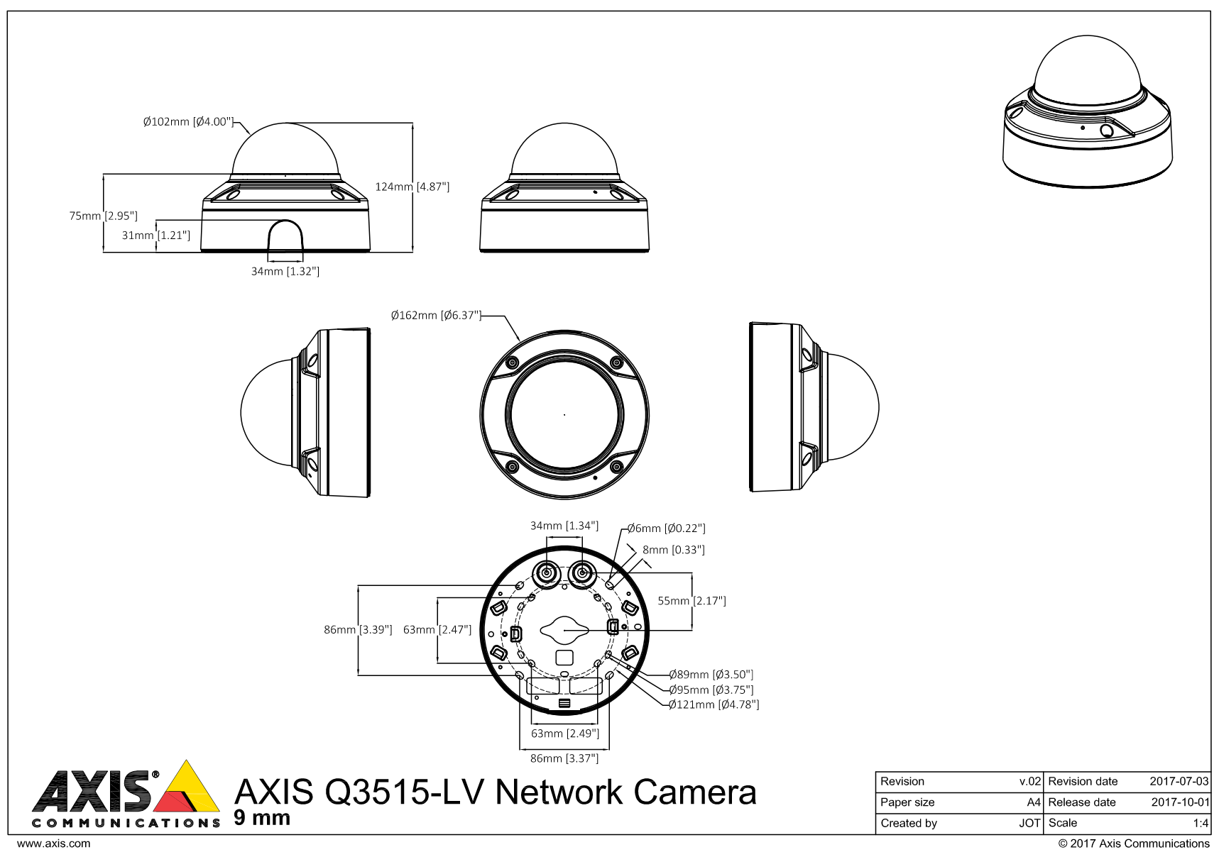 Q3515-LV Dimensions