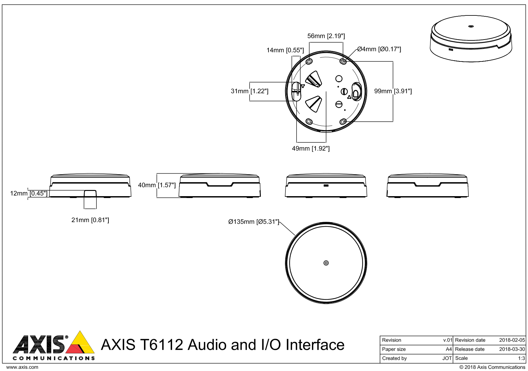 T6112 Dimensions